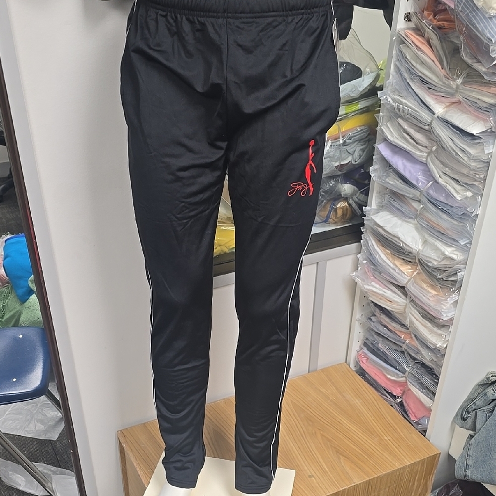 Black Men's Pants with Red Logo